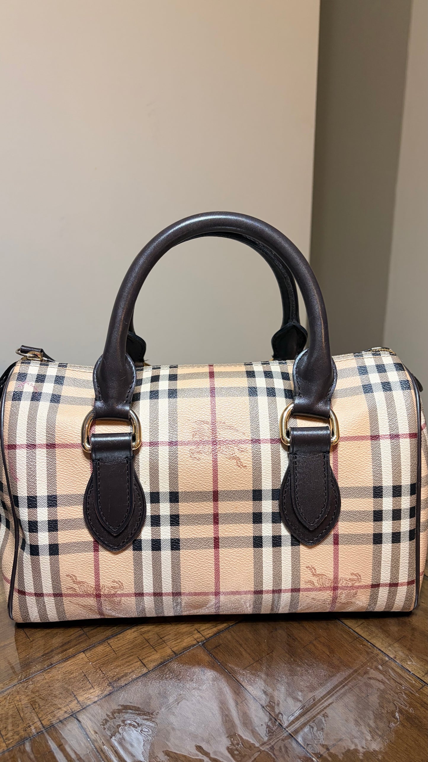 Burberry Haymarket Boston Bag