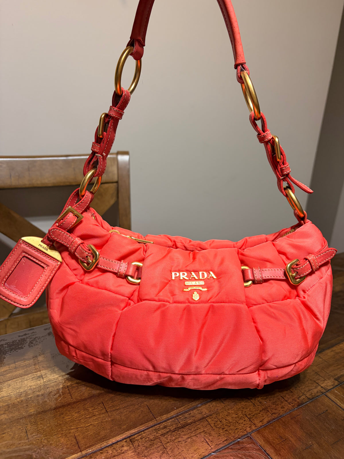 Prada Quilted Baguette Nylon Bag