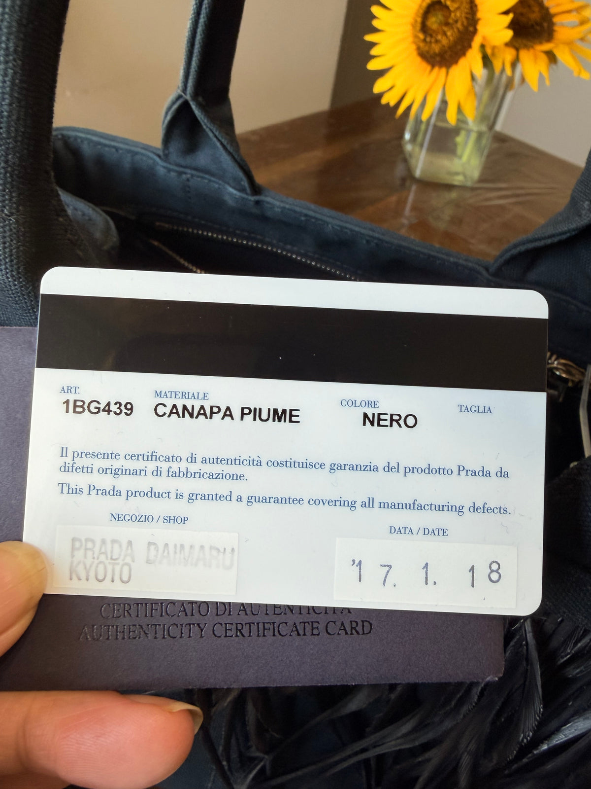 Prada Canapa Piume Nero