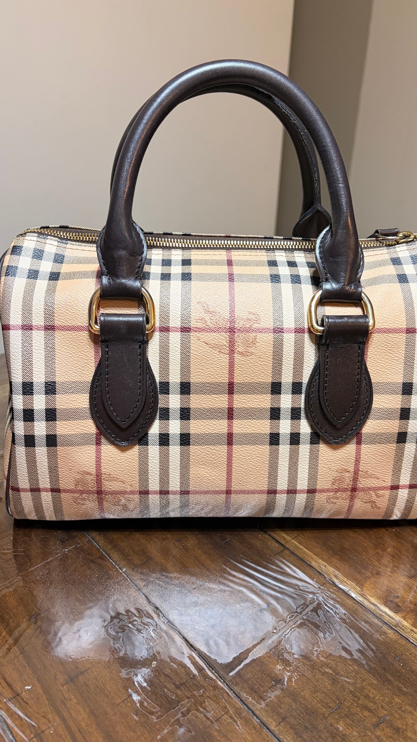 Burberry Haymarket Boston Bag