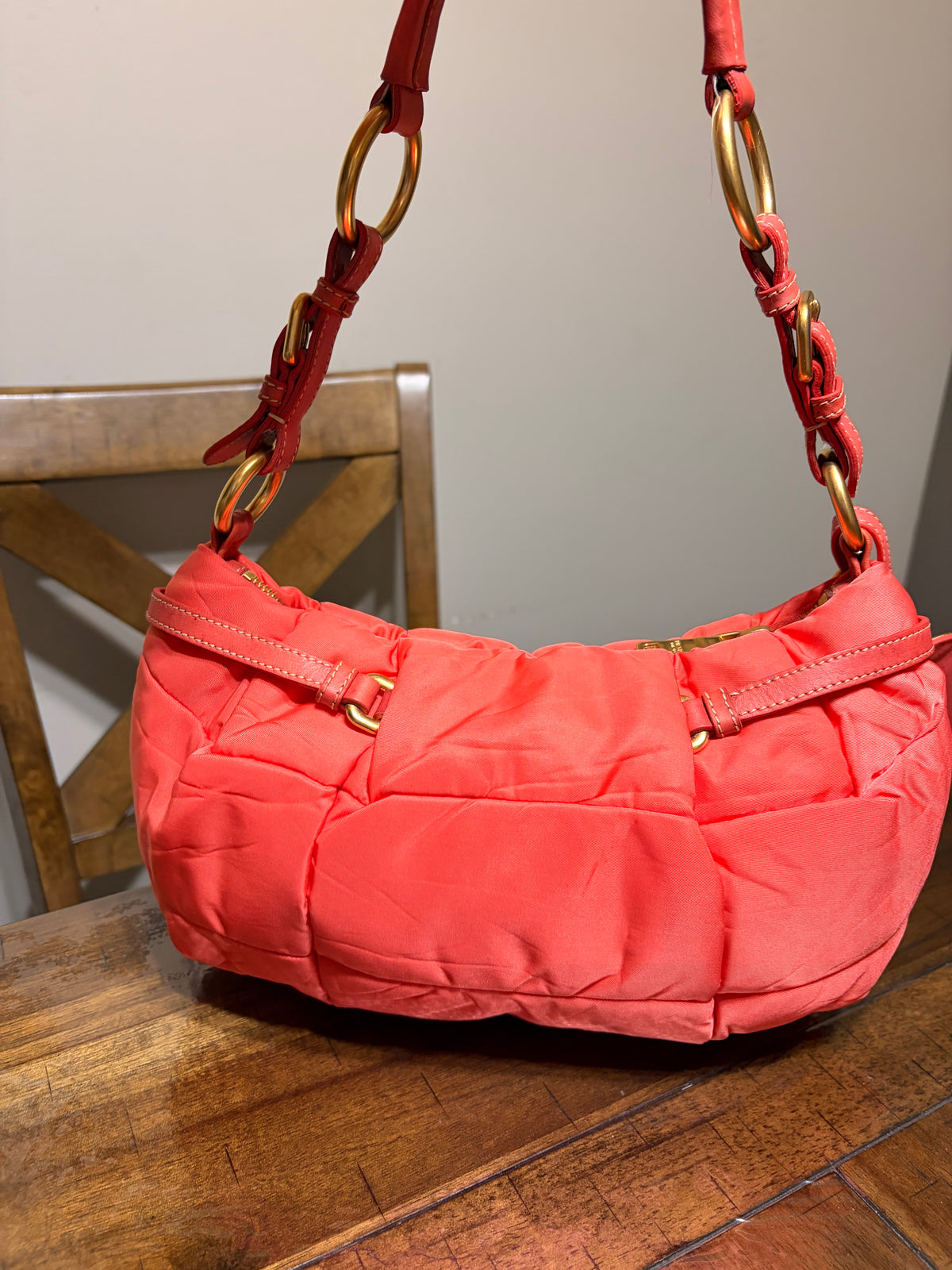 Prada Quilted Baguette Nylon Bag