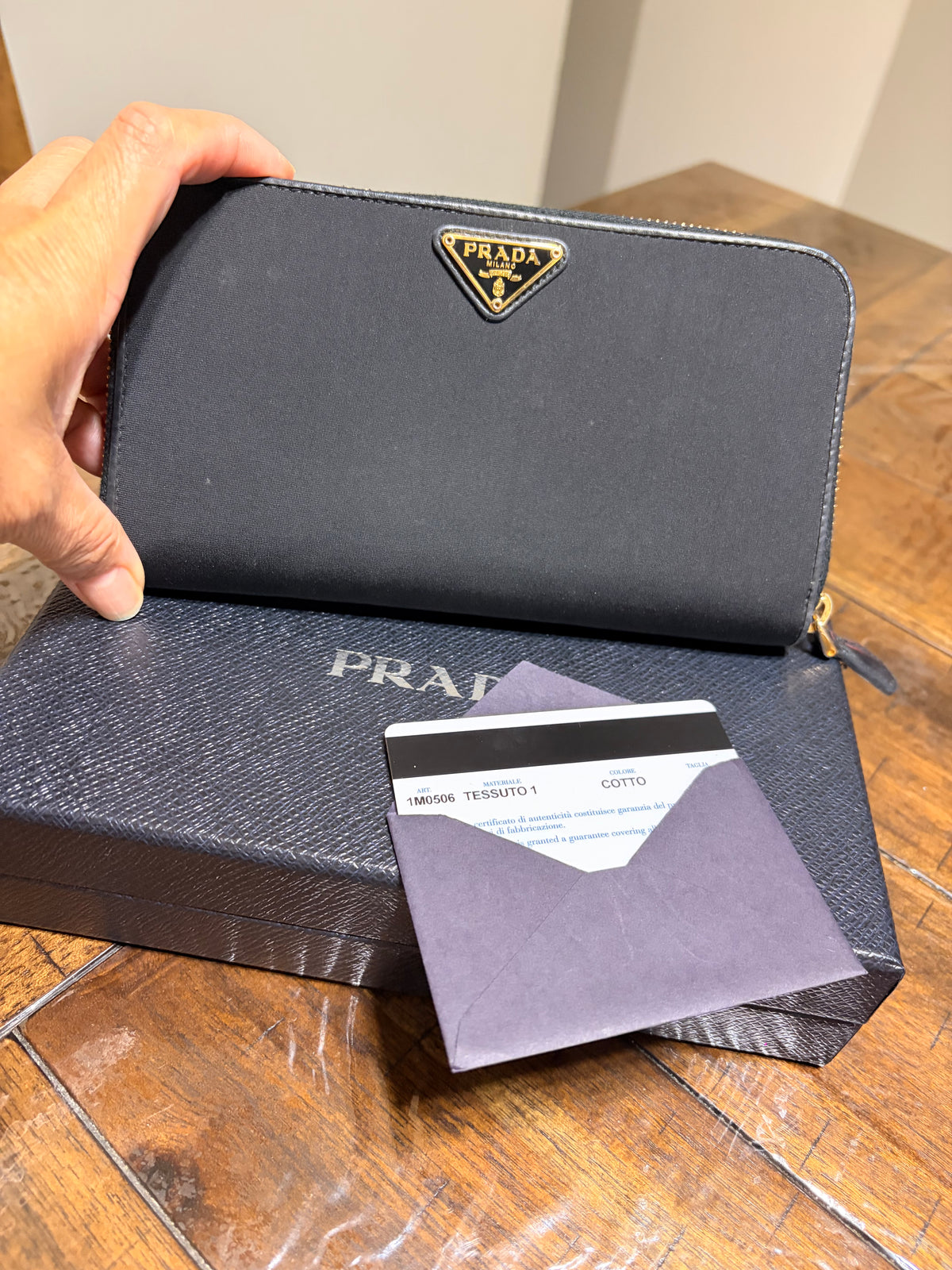 Prada Tessuto 1  Zip Wallet