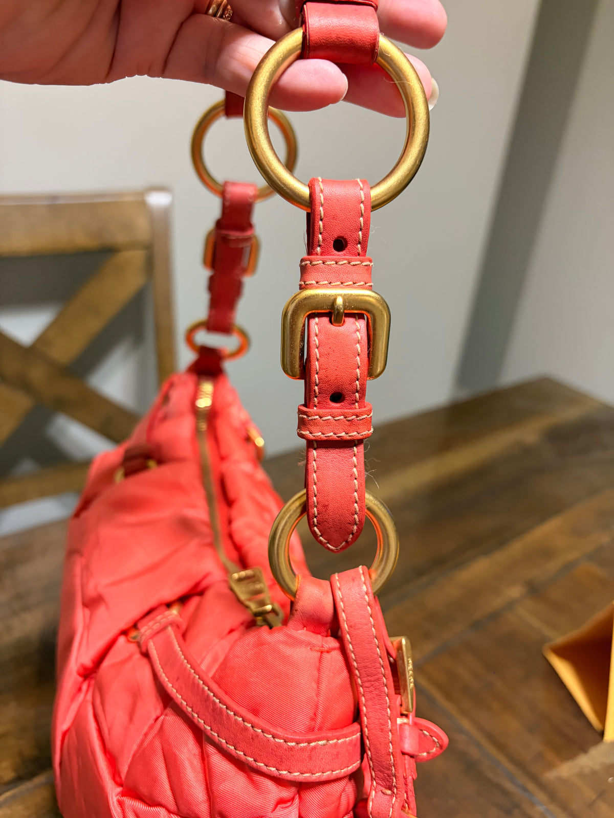 Prada Quilted Baguette Nylon Bag