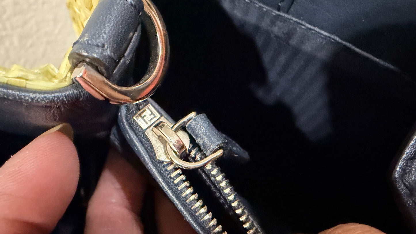 Fendi Petite 2Jour woven Raffia