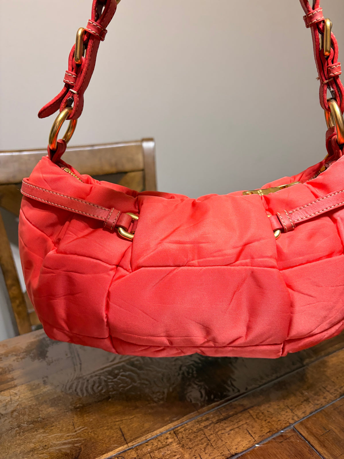 Prada Quilted Baguette Nylon Bag