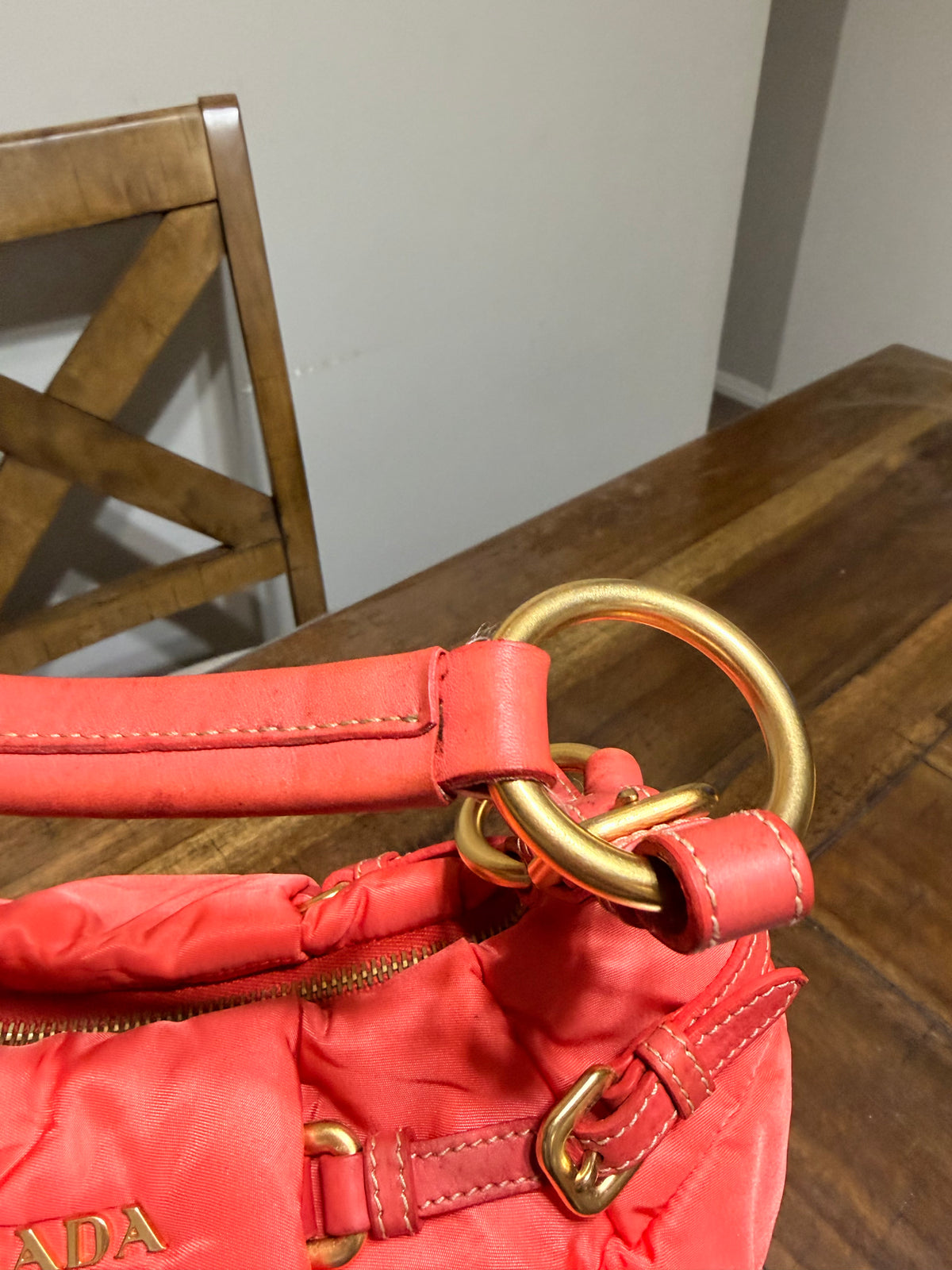Prada Quilted Baguette Nylon Bag