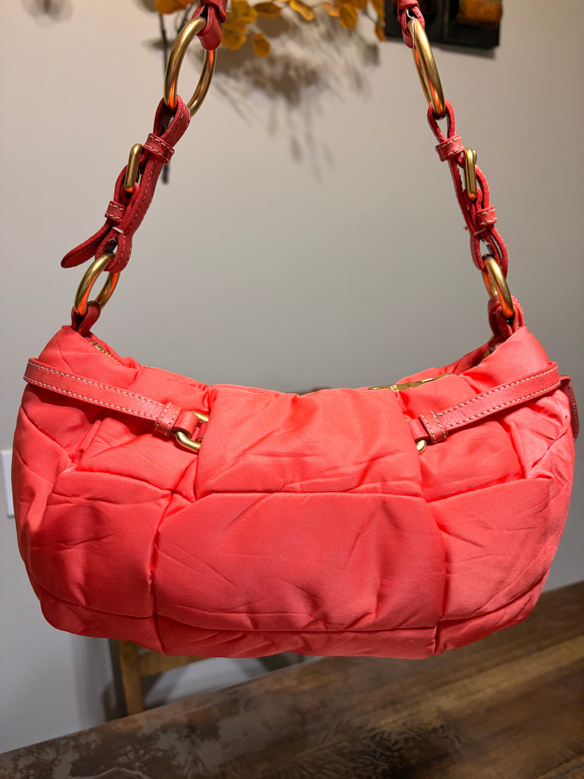 Prada Quilted Baguette Nylon Bag