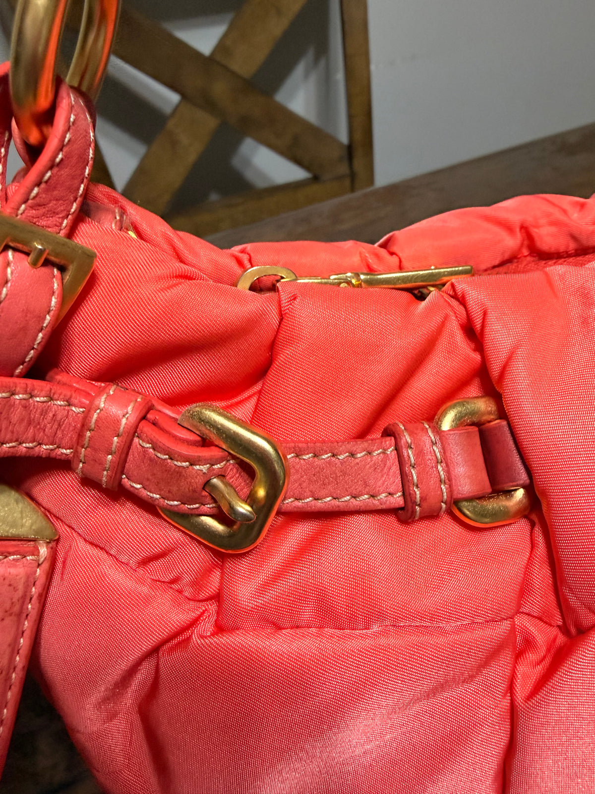 Prada Quilted Baguette Nylon Bag