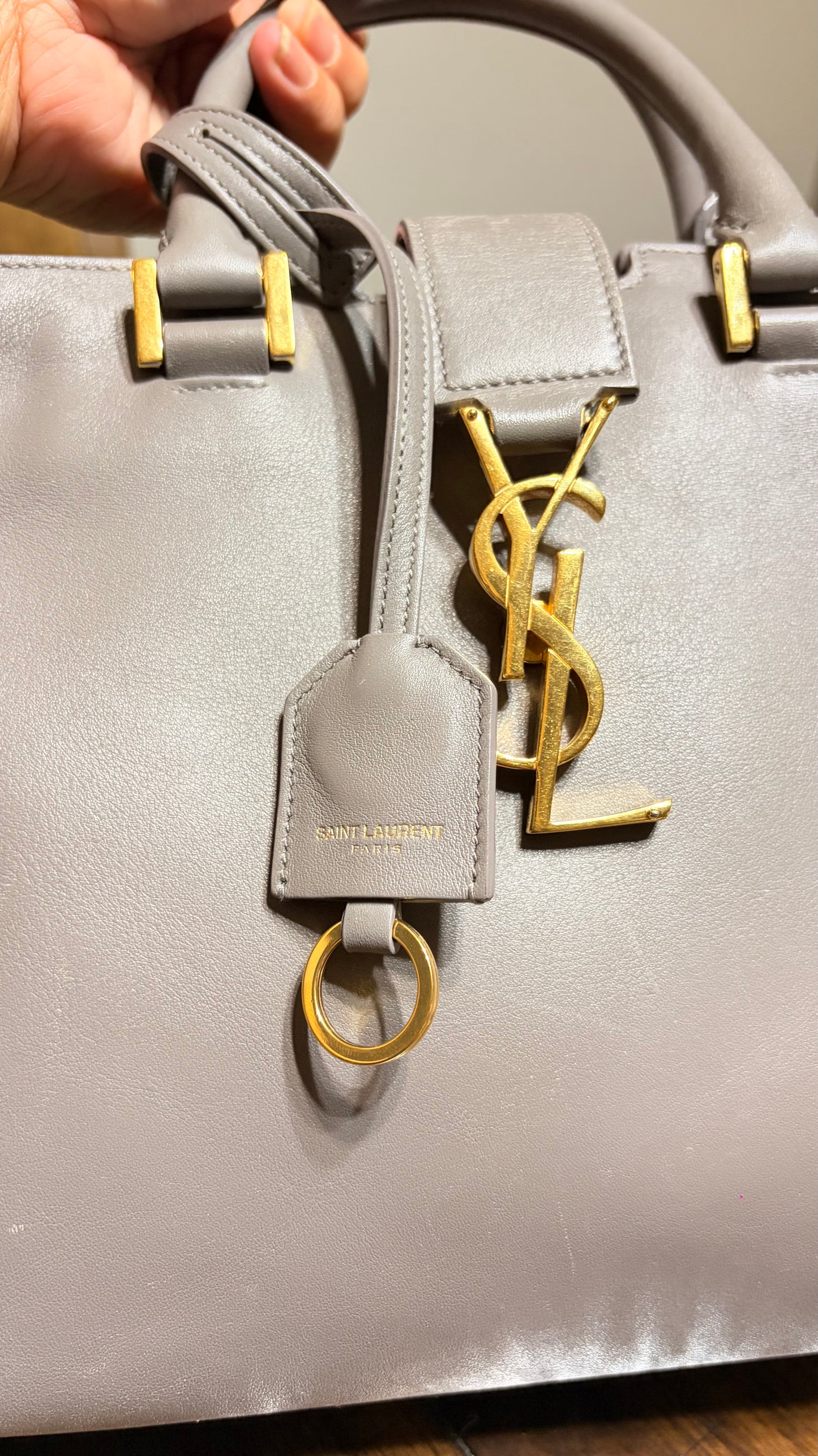YSL Cabas Baby Leather Tote