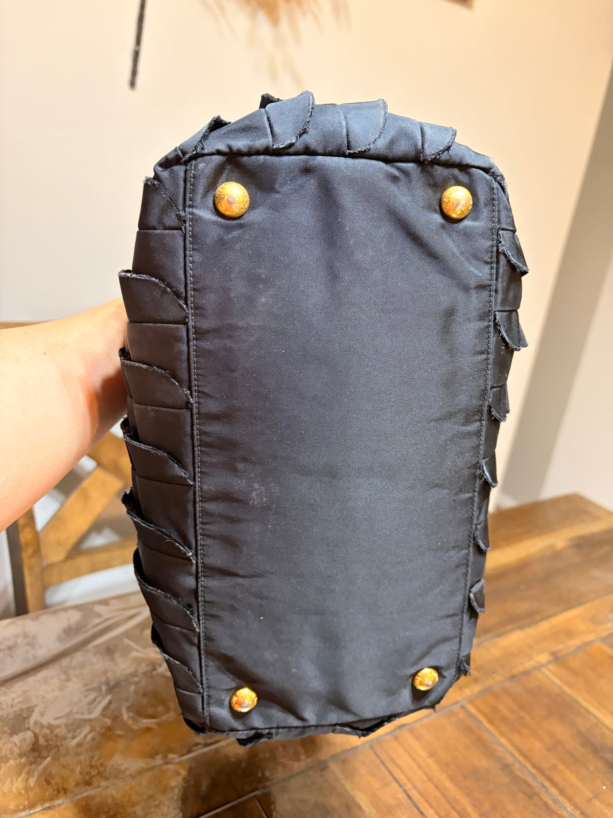 Prada Tessuto Nylon Frill Tote