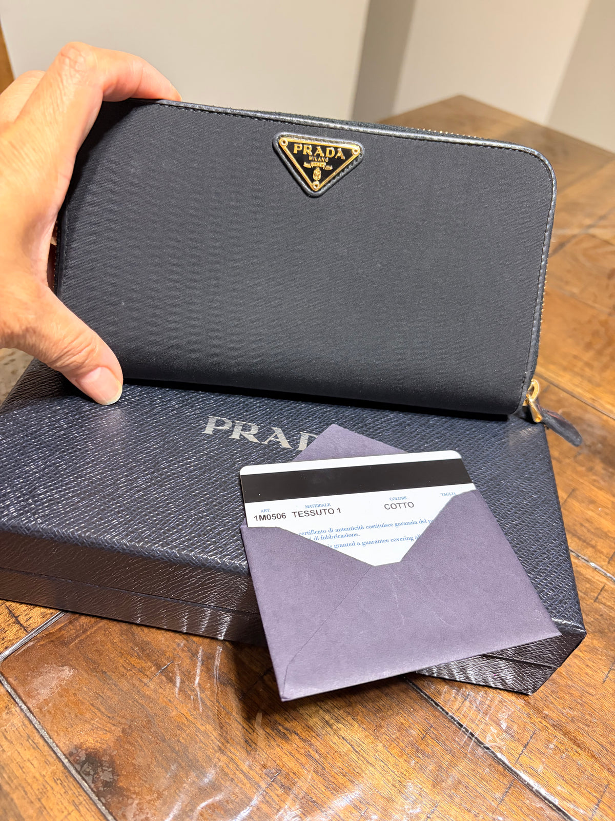 Prada Tessuto 1  Zip Wallet