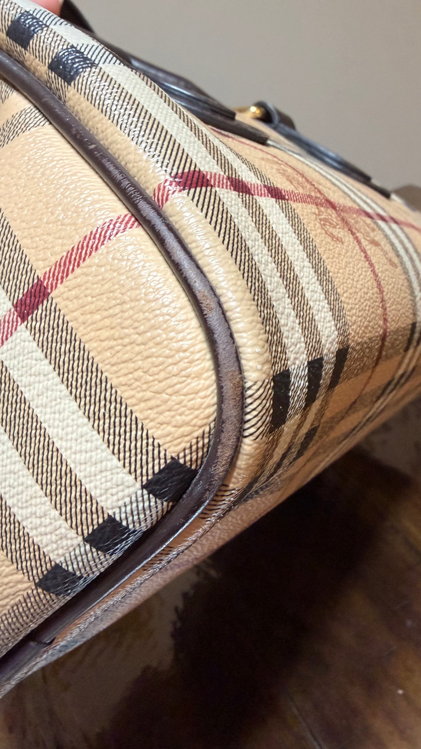 Burberry Haymarket Boston Bag