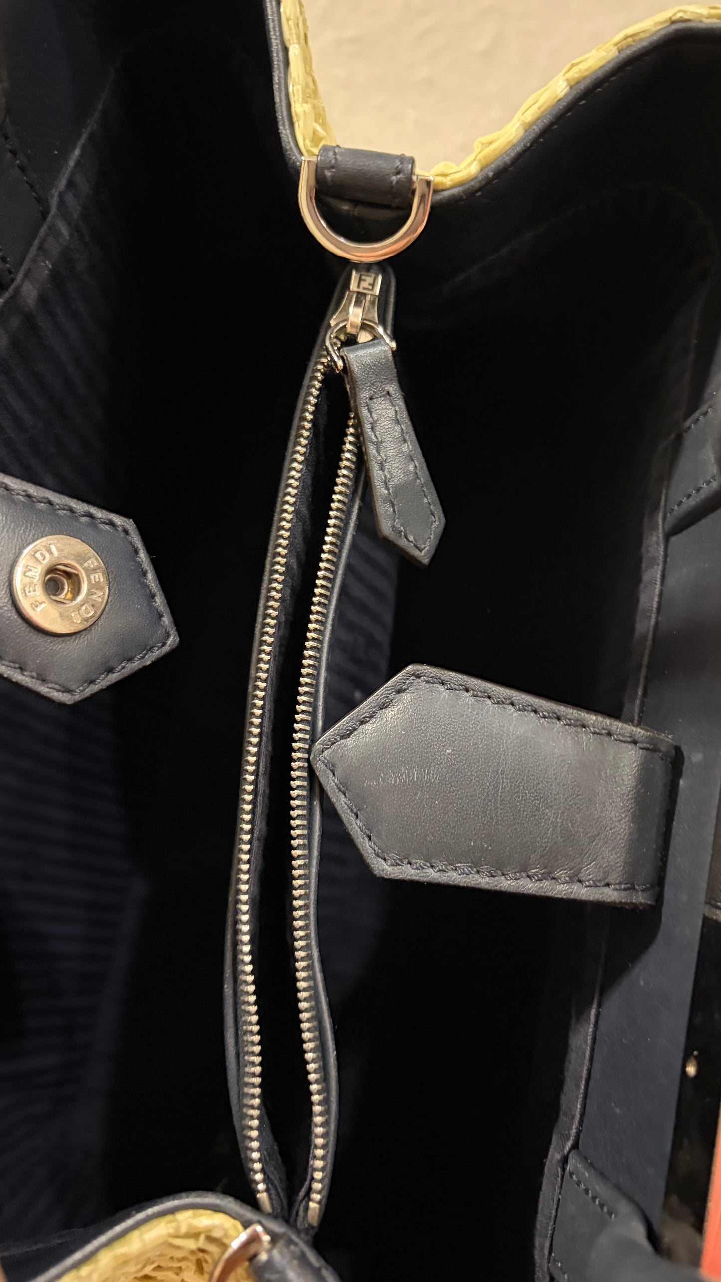 Fendi Petite 2Jour woven Raffia