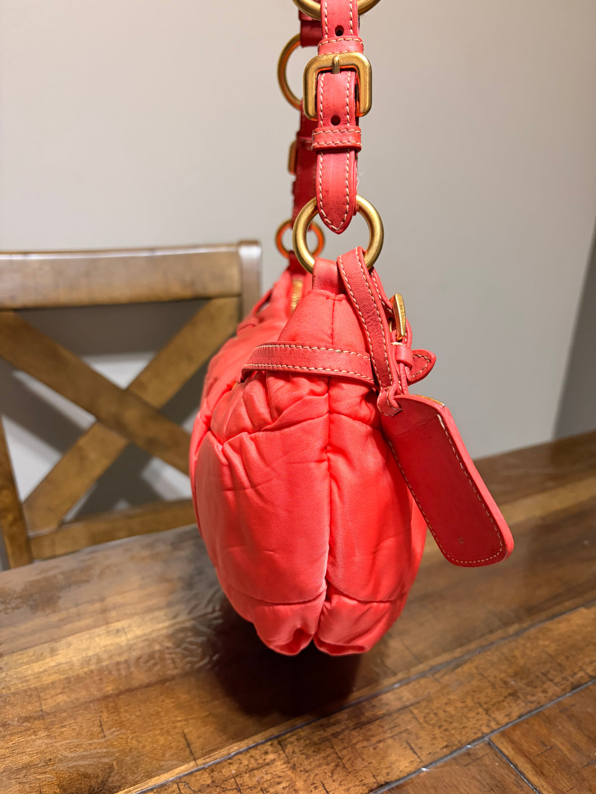 Prada Quilted Baguette Nylon Bag