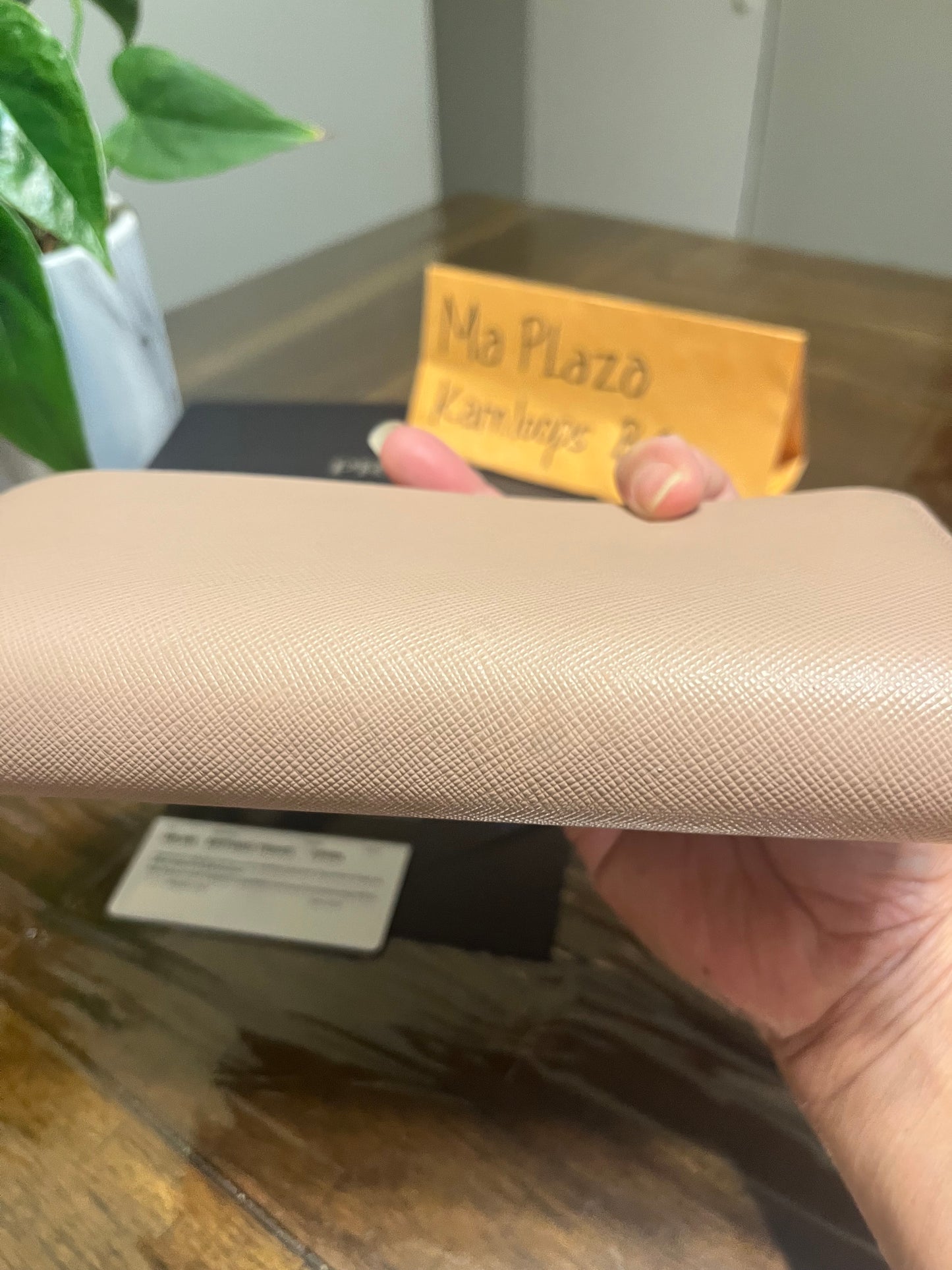 Prada Saffiano Triang Zip Wallet