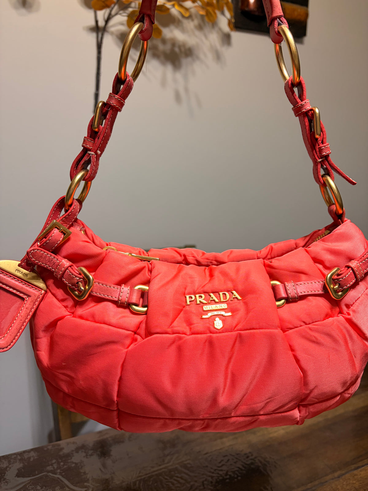 Prada Quilted Baguette Nylon Bag
