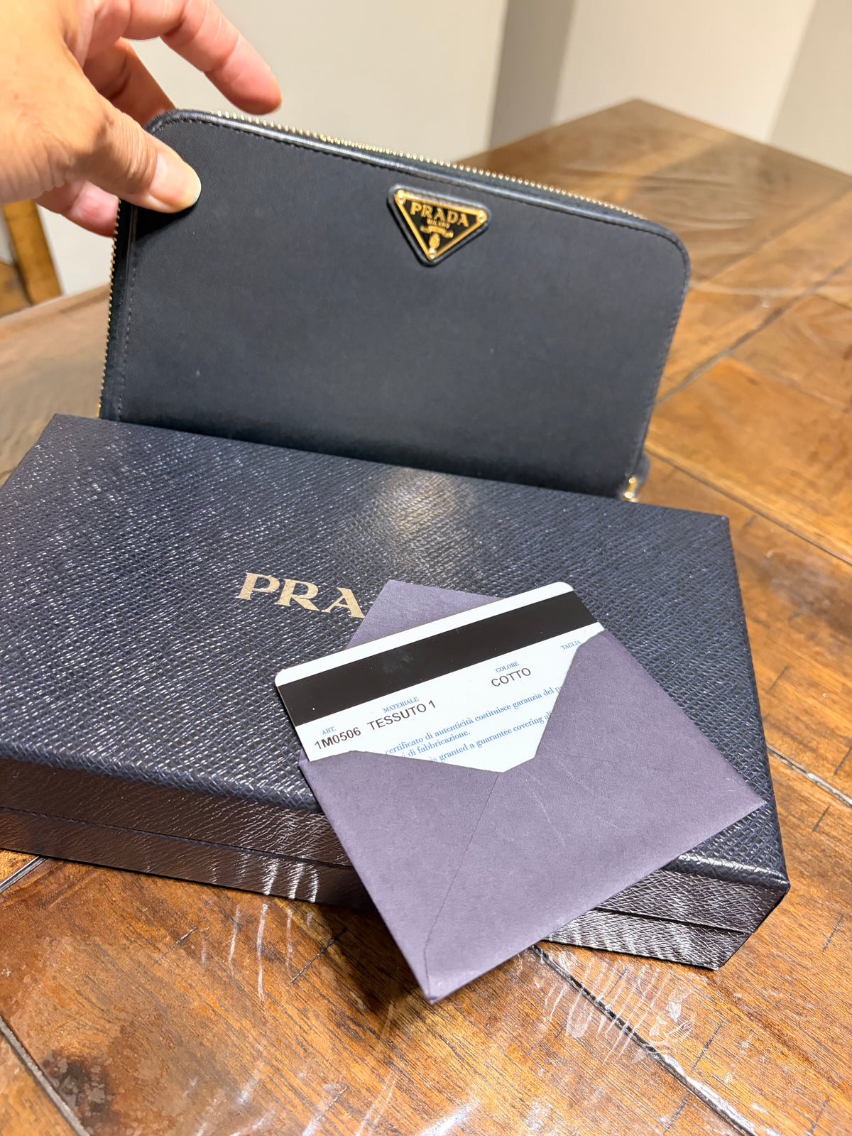 Prada Tessuto 1  Zip Wallet