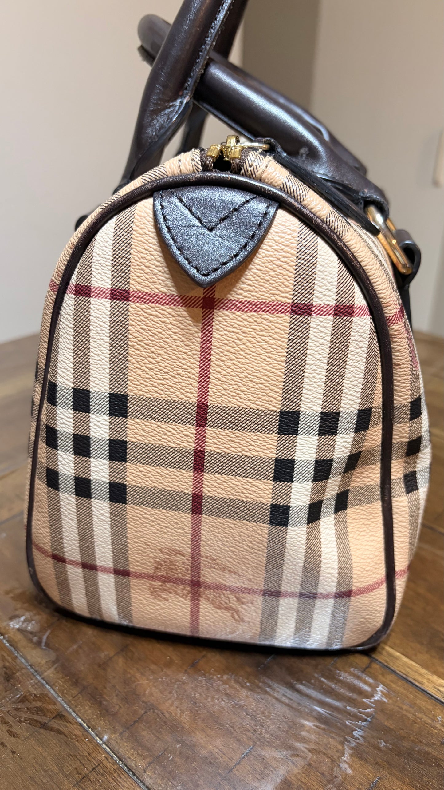 Burberry Haymarket Boston Bag