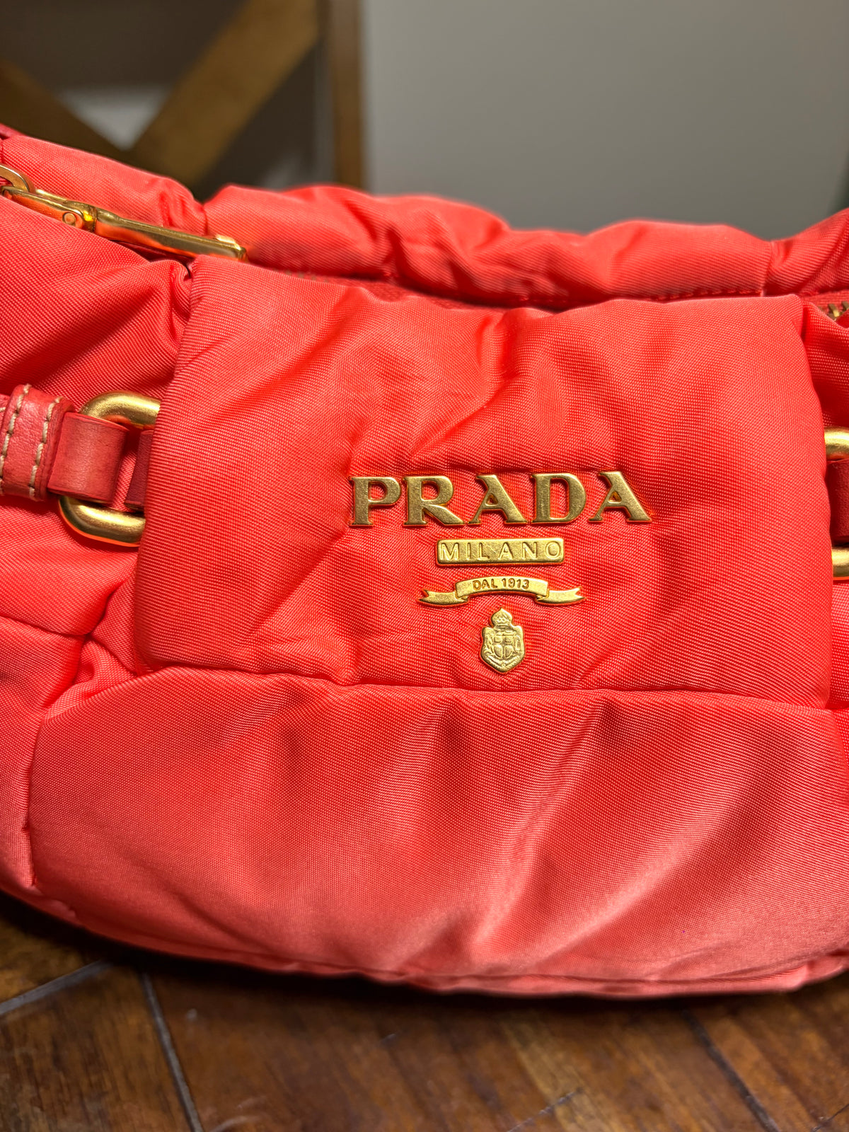 Prada Quilted Baguette Nylon Bag