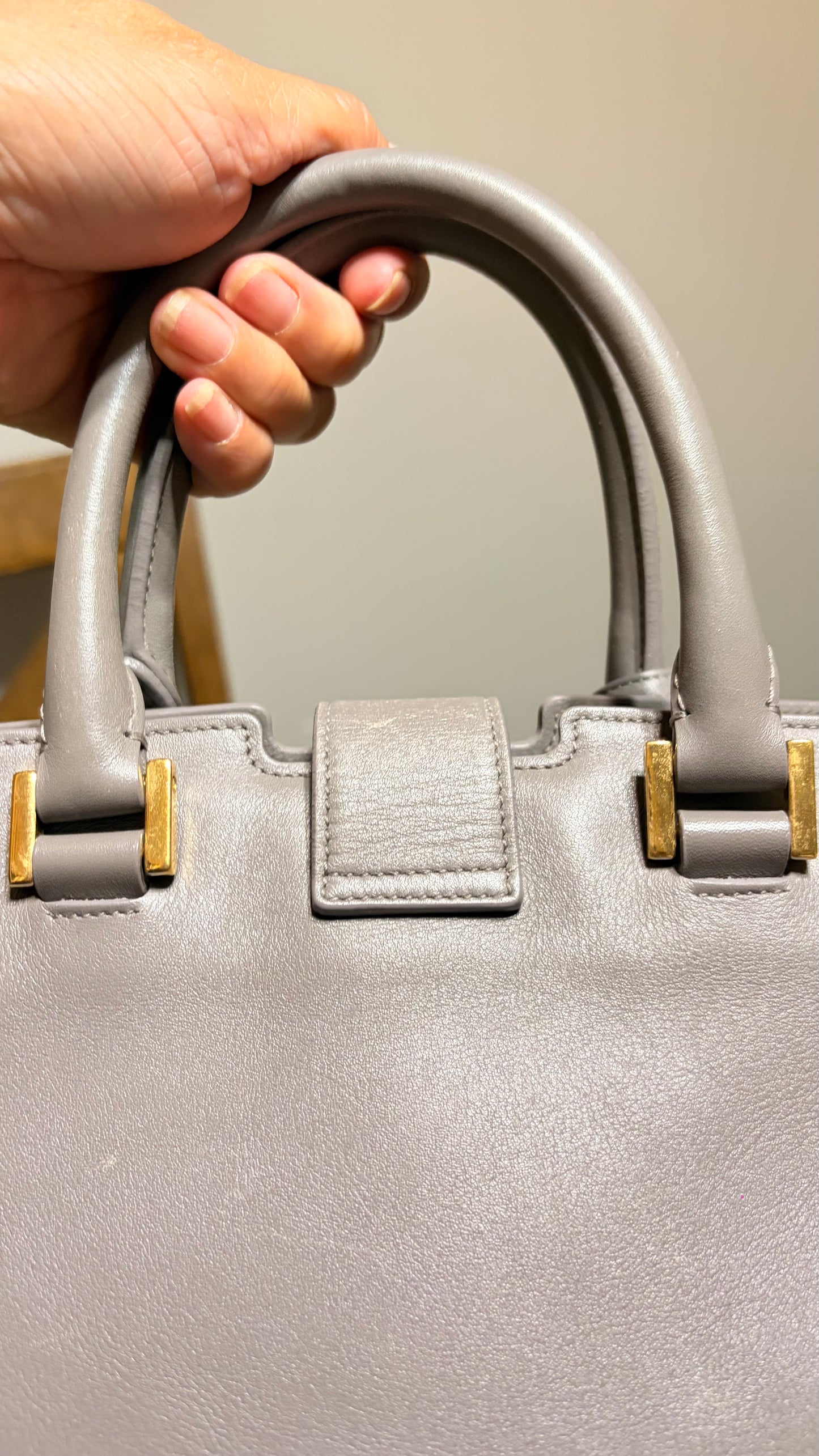 YSL Cabas Baby Leather Tote