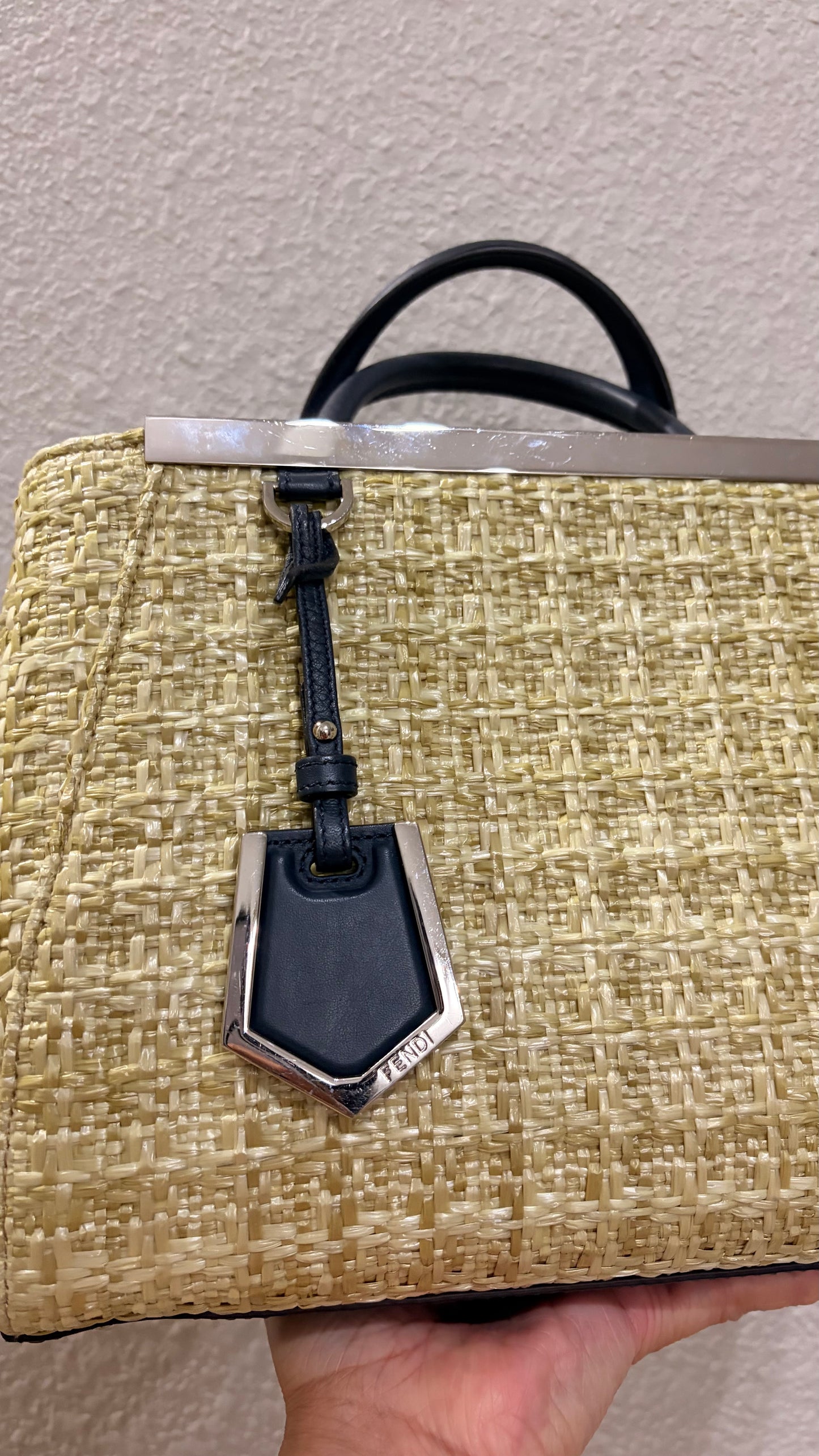 Fendi Petite 2Jour woven Raffia