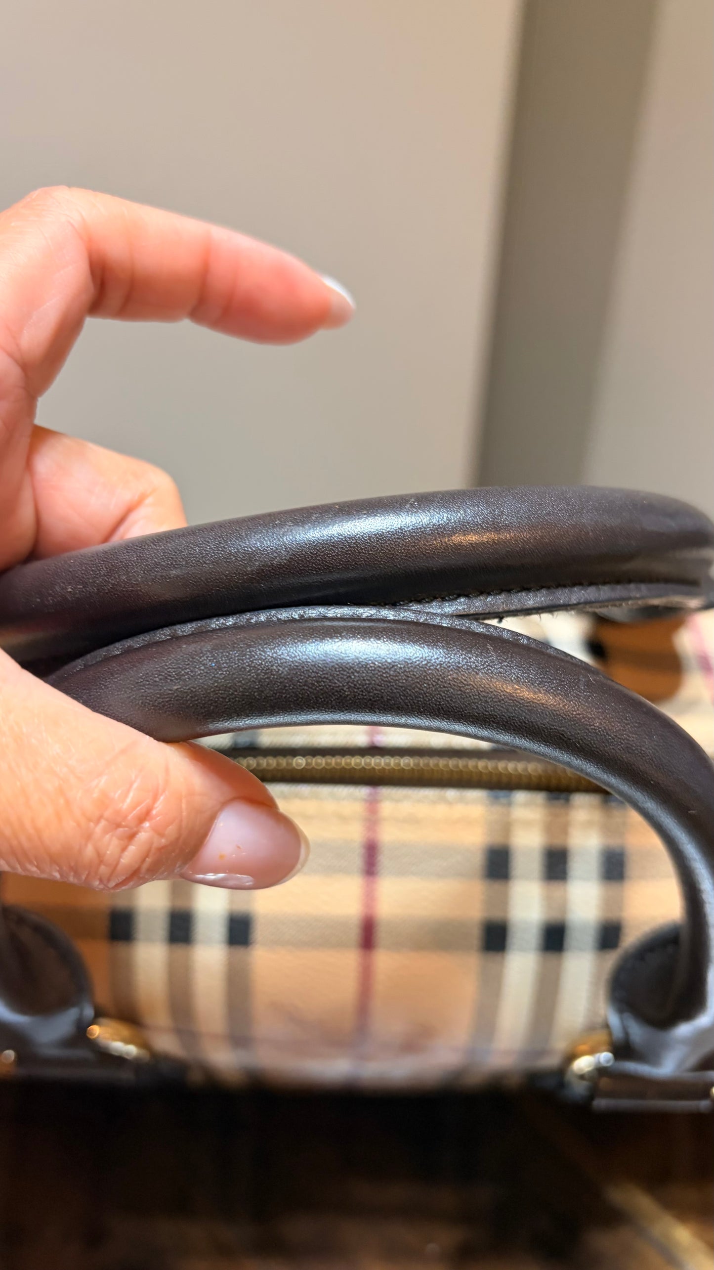 Burberry Haymarket Boston Bag