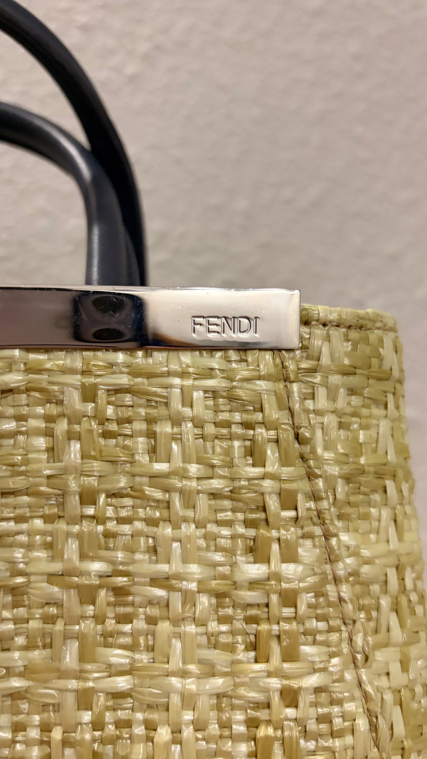 Fendi Petite 2Jour woven Raffia