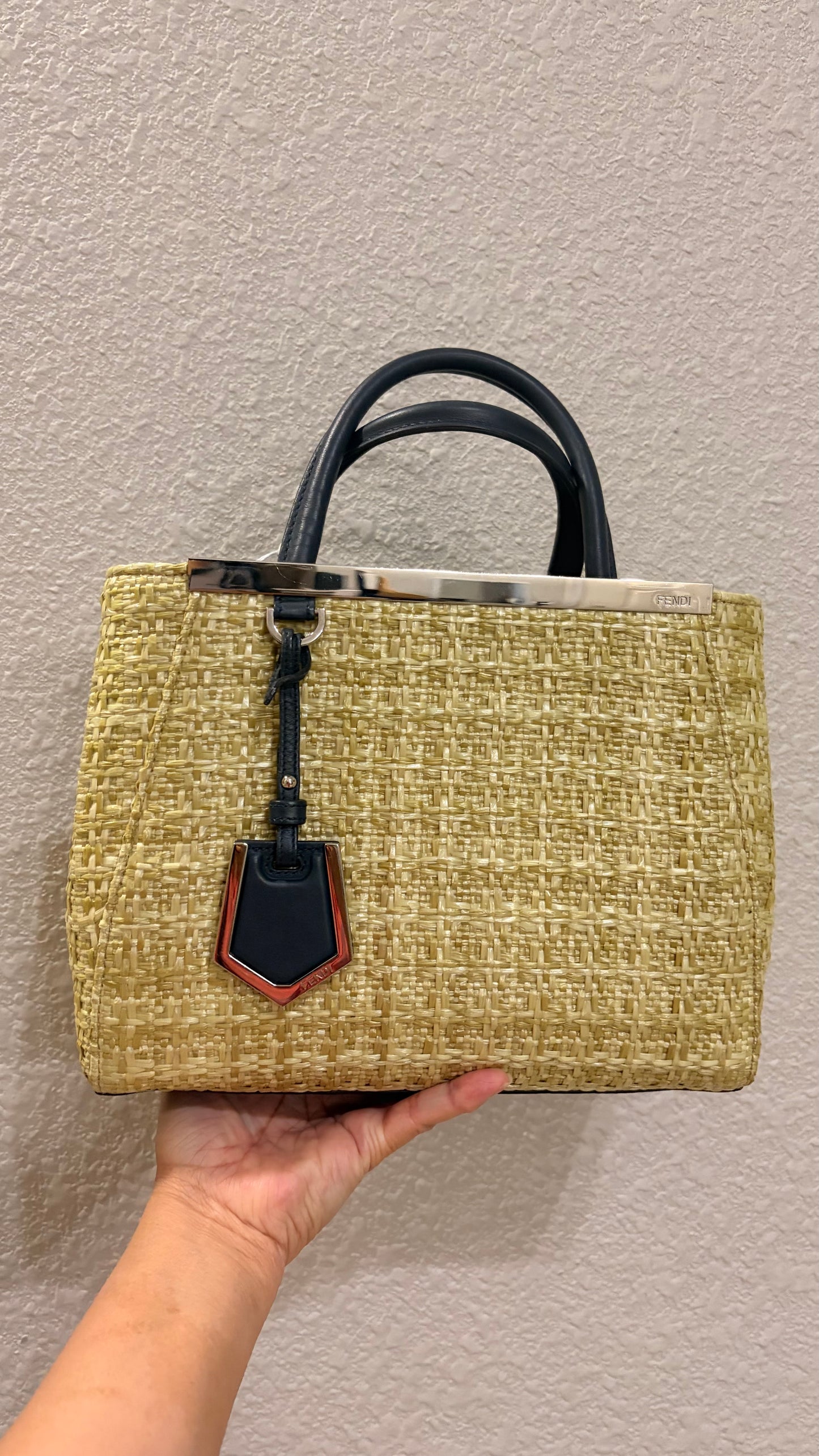 Fendi Petite 2Jour woven Raffia