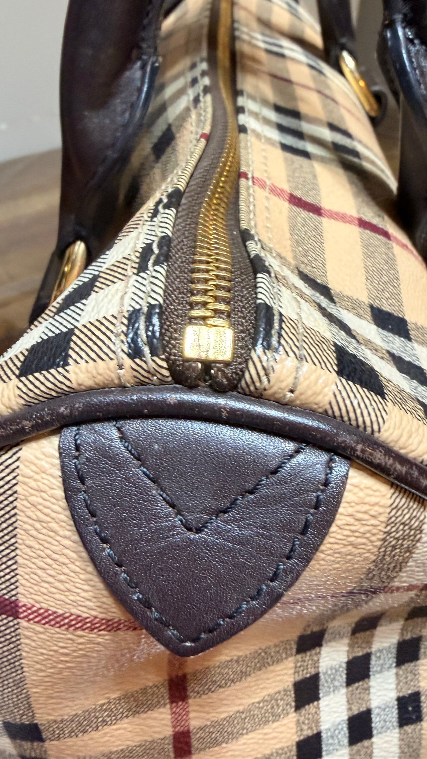 Burberry Haymarket Boston Bag