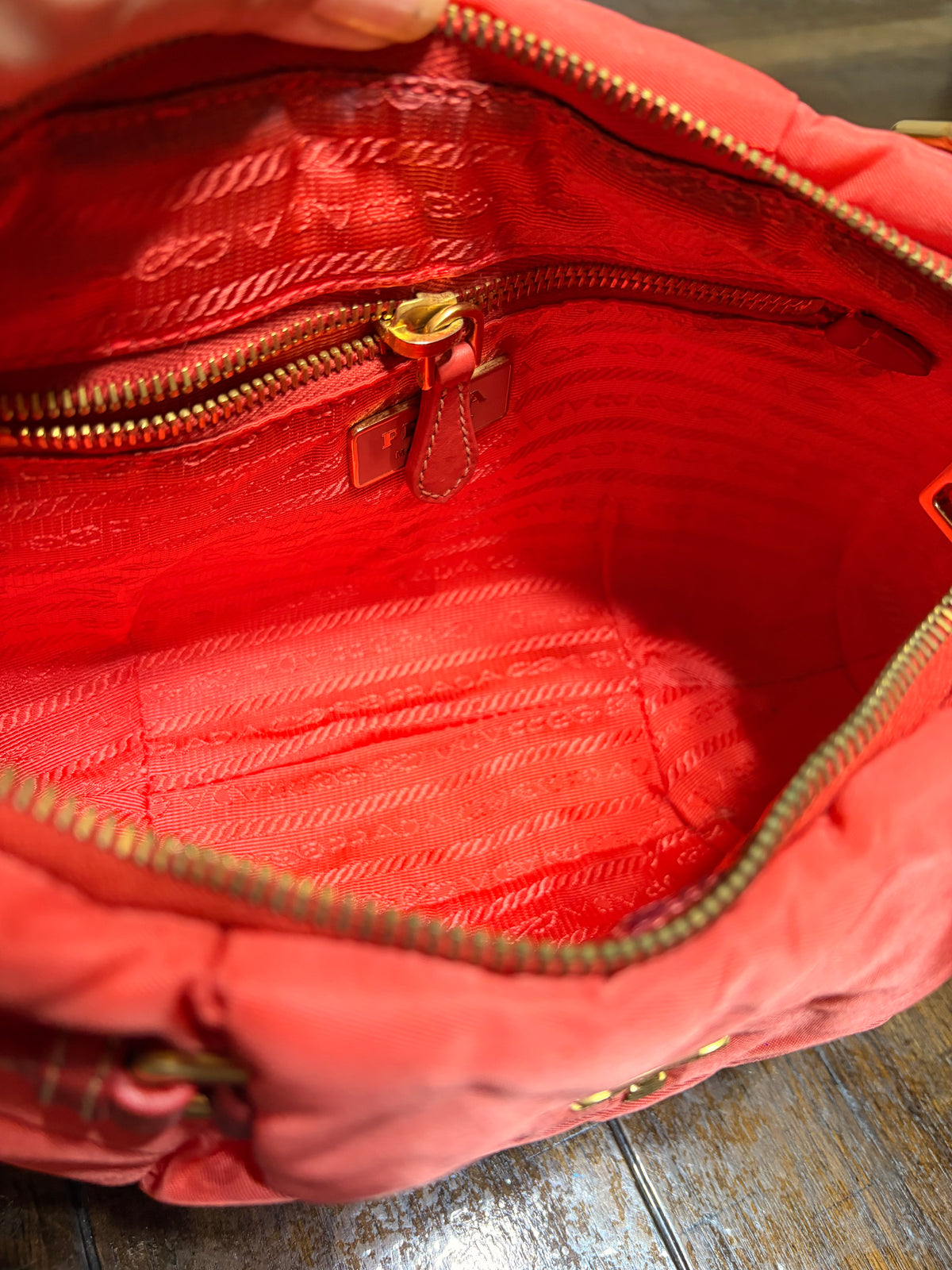 Prada Quilted Baguette Nylon Bag